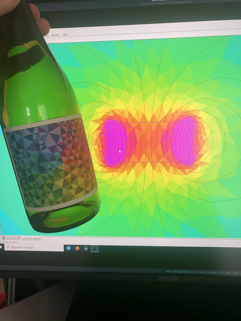 wine bottle label similar to fea results