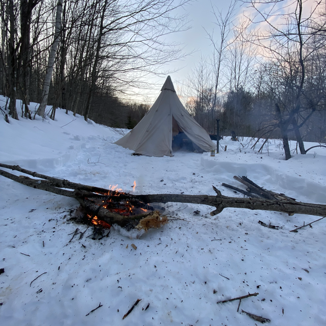 tipi in winter